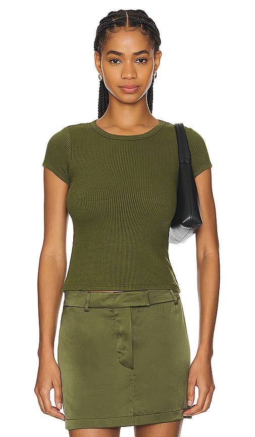 Shop Sablyn Yael Baby Tee In Olive