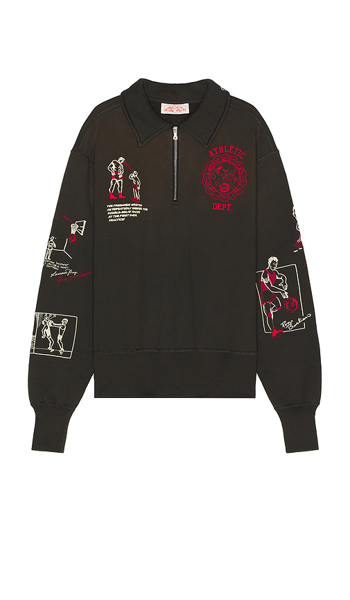 Samuel Zelig Varsity 1/4 Zip Sweater In Brown