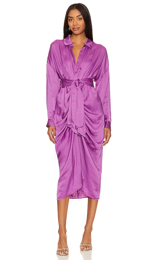 Steve Madden Sula Long Sleeve Shirtdress In Purple