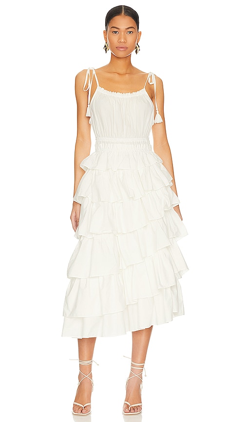 Steve Madden Mireya Midi Dress in Pristine Ivory