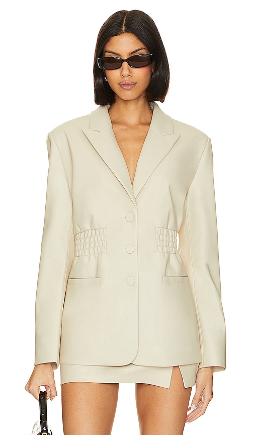 Steve Madden Frida Faux Leather Blazer in Bone | REVOLVE