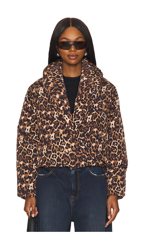 Steve Madden Evy Leopard Print Puffer Jacket In Leopard