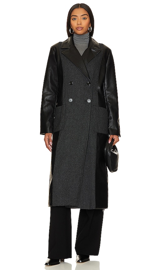 Shop Steve Madden Femme Coat In Black