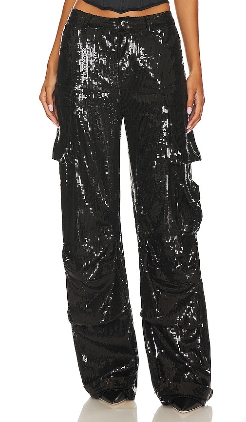 Shop Steve Madden Duo Sequin Pant In Black
