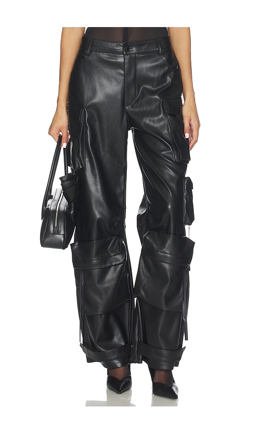Steve Madden Duo Faux Leather Pant In Black