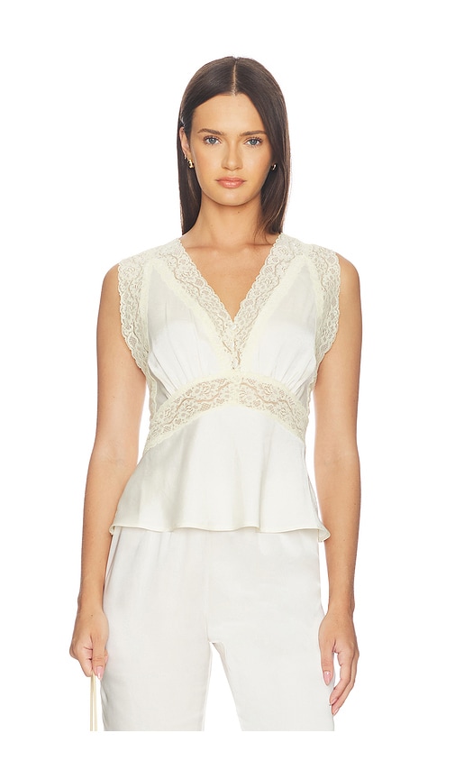 Steve Madden Elinor Top in Cream. - size L (also in M, S, XL, XS)