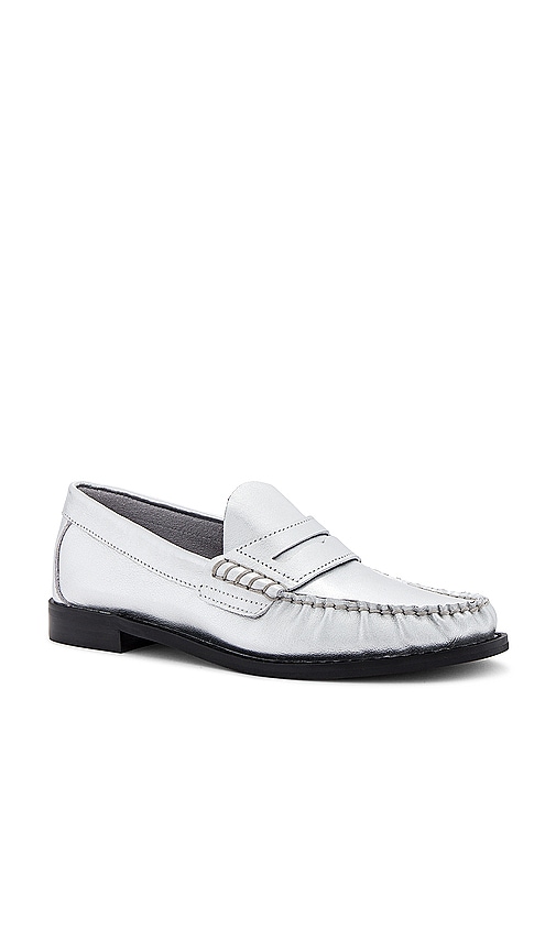 Shop Steve Madden Kingston Loafer In Metallic Silver