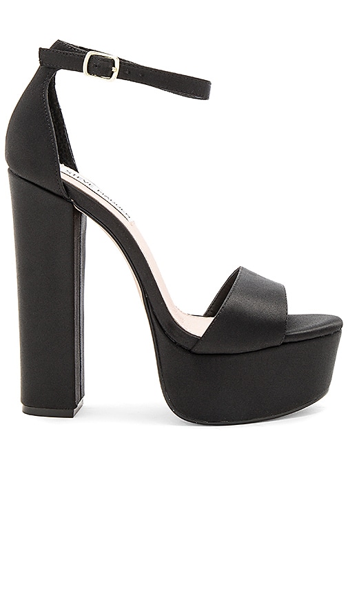 Steve Madden Gonzo Heel in Black Satin | REVOLVE