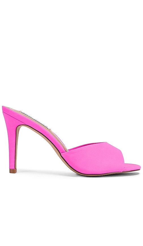 pink heeled mules