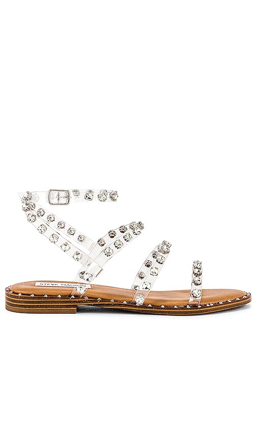 steve madden clear sandals with rhinestones