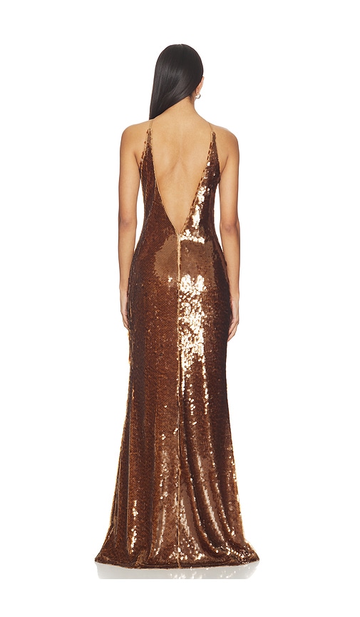  Sonya Moda Abendkleid Luna In Metallic Bronze, Brown. Größe S. Also In Xs, M, L, Xl. 