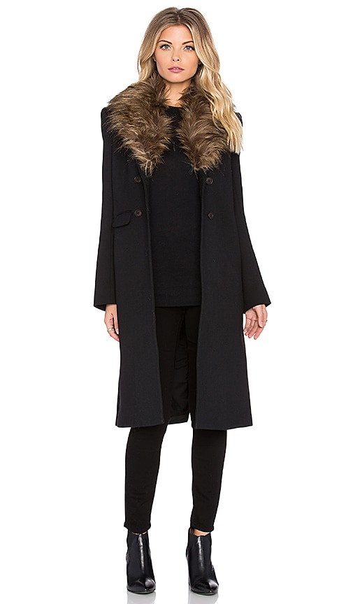 black coat with fur collar