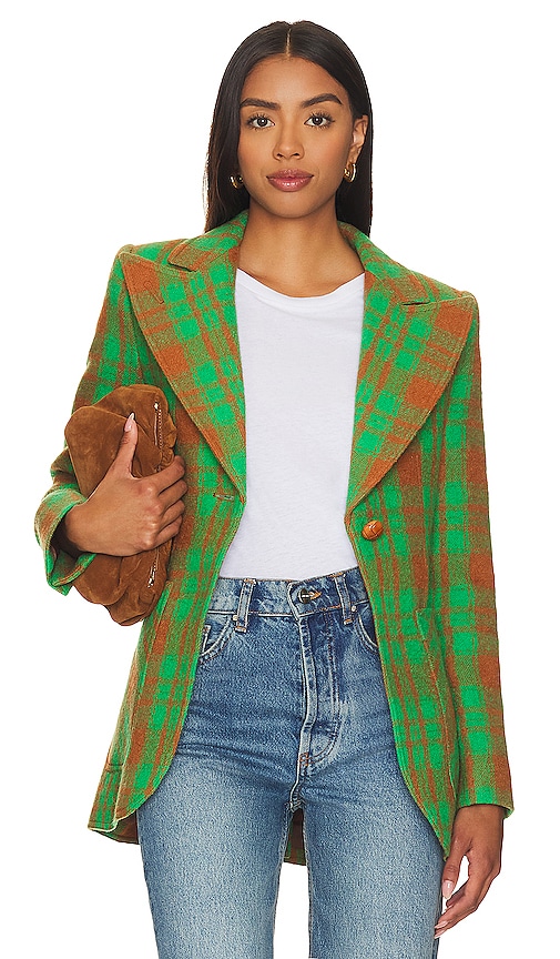 Smythe Patch Pocket Birkin Blazer in Kelly Green Plaid