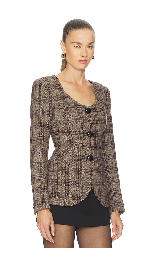 Smythe Portrait Neck Blazer In Animal Print