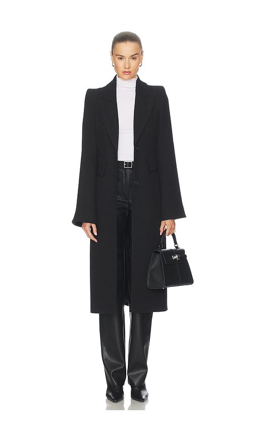Smythe Pagoda Brando Trumpet Sleeve Coat In Black
