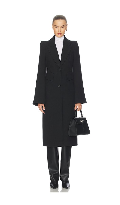 Smythe Pagoda Brando Trumpet Sleeve Coat In Black