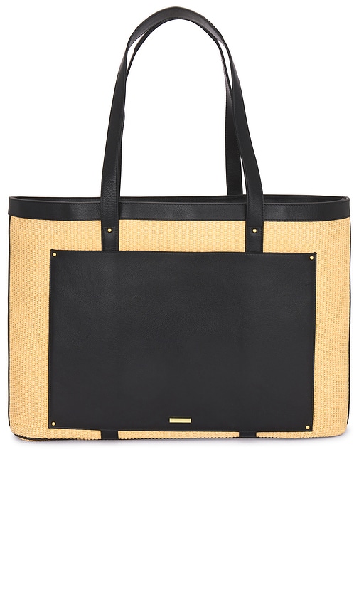 Shop Sancia X Revolve The Udine Raffia Tote In 黑色