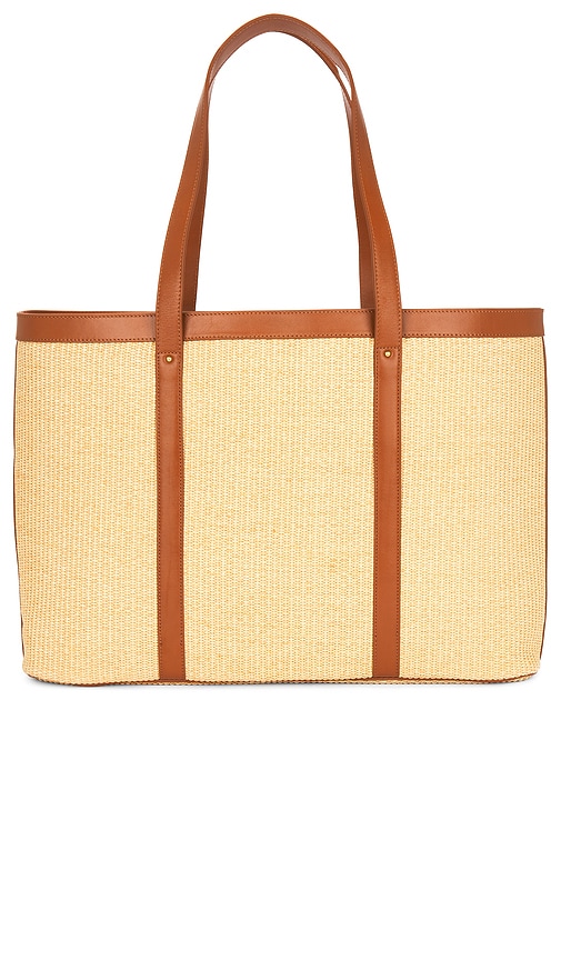 Shop Sancia X Revolve The Udine Raffia Tote In 干邑白兰地色