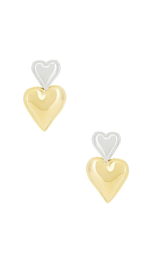 Shop Senia Queen Of Hearts Earring In 金黄&银色