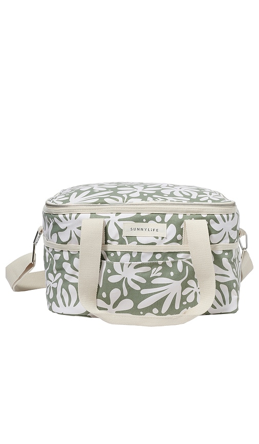 Shop Sunnylife Canvas Cooler Bag In Olive