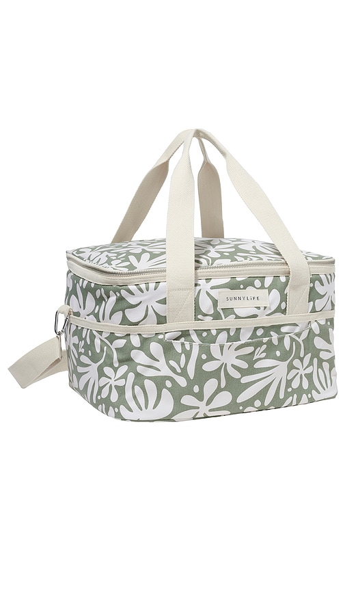 Shop Sunnylife Canvas Cooler Bag In Olive