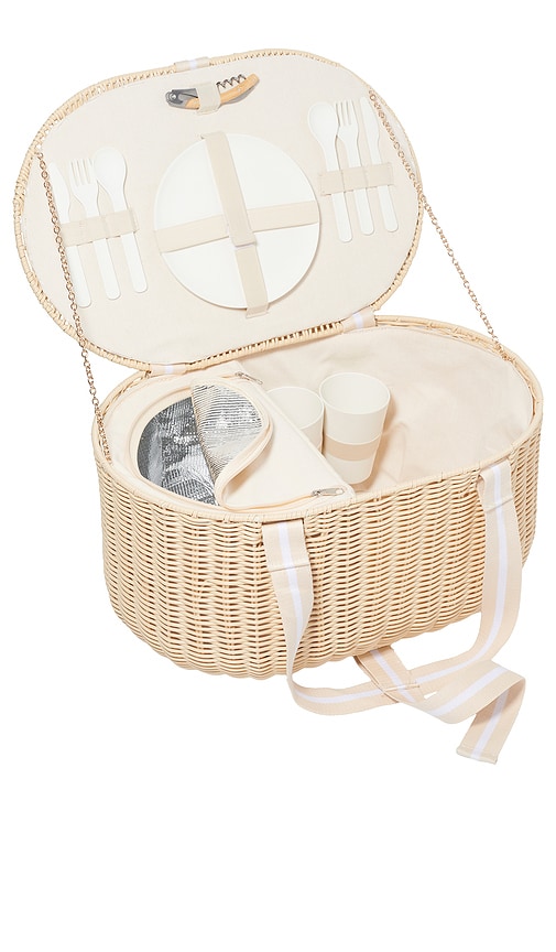 Shop Sunnylife Large Picnic Basket In Le Weekend Natural