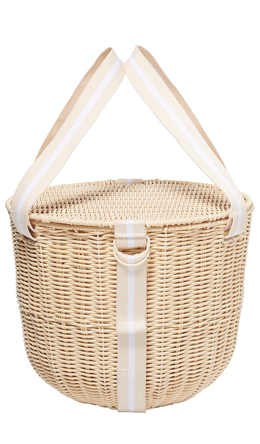 Sunnylife Round Picnic Cooler Basket In Le Weekend Natural