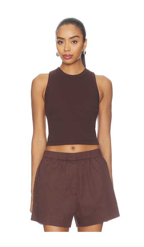 Sold Out NYC The Cropped Not So Basic Tank in Chocolate. - size L (also in M, S)