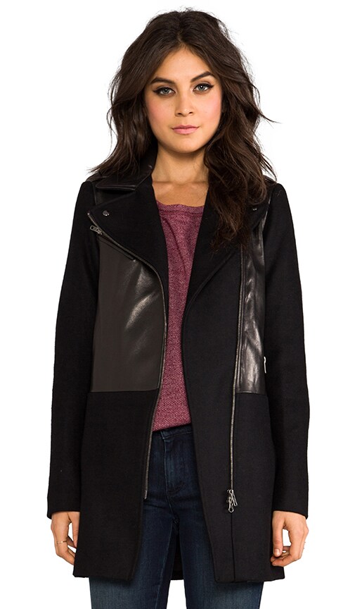 Soia Kyo Enya Wool Motorcycle Coat In Black Revolve Enya Wool Motorcycle Coat Soia Kyo