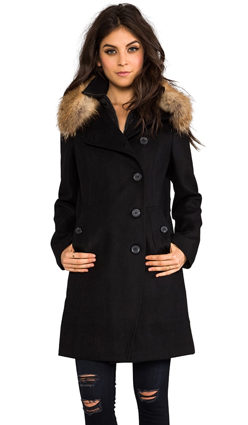 fur trimmed wool coat