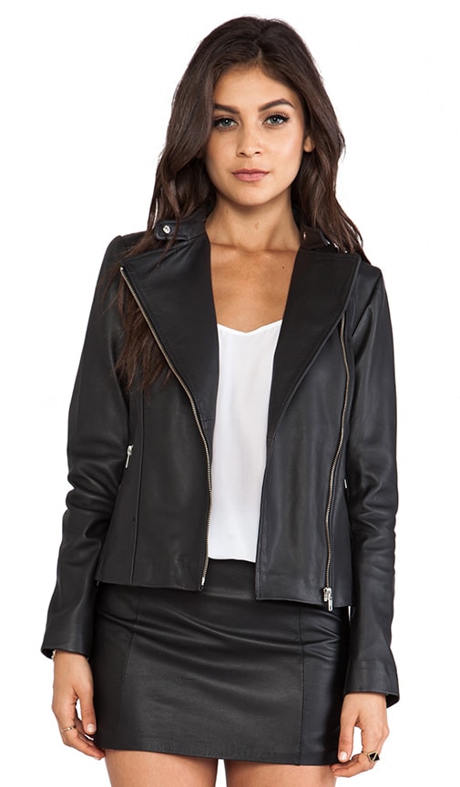 soia & kyo leather moto jacket