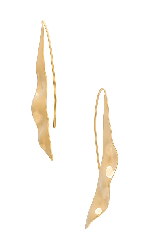 Soko Bidu Wave Threader Earrings In Metallic Gold