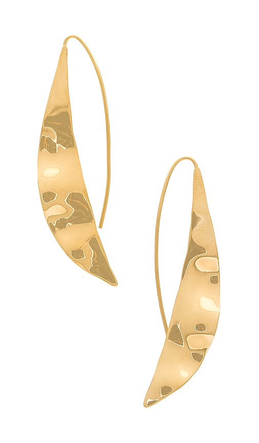 Shop Soko Bidu Wave Threader Earrings In Metallic Gold