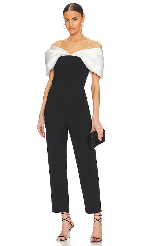 SOLACE London Lena Jumpsuit in Cream & Black