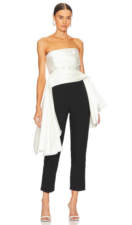 SOLACE London Terrin Jumpsuit in Cream & Black