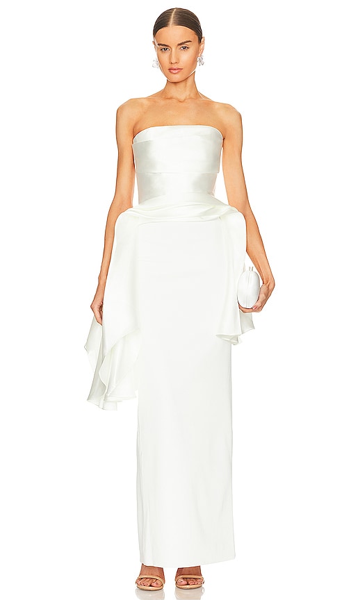 chinese dress ladies Darline Midi Dress - White Polka Dot