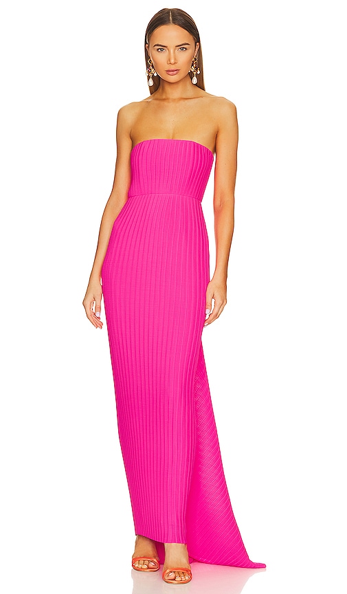 SOLACE London Harlee Maxi Dress in Hot Pink