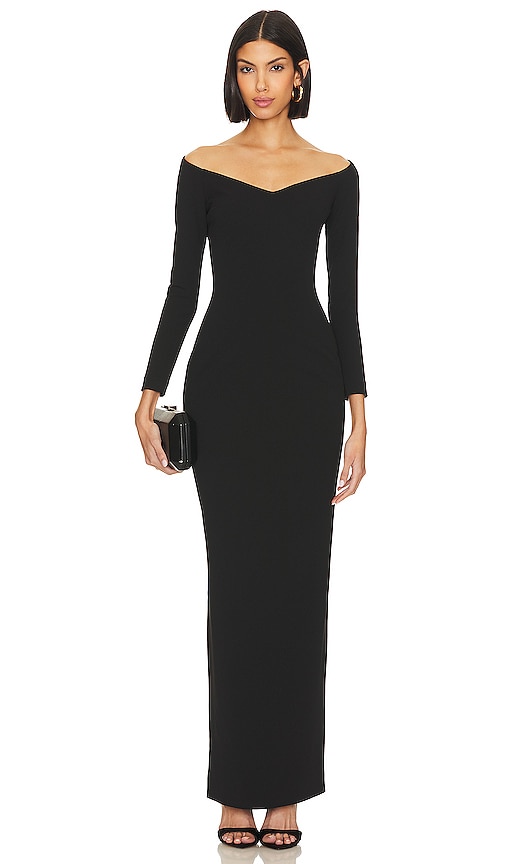 SOLACE London Tara Maxi Dress in Black