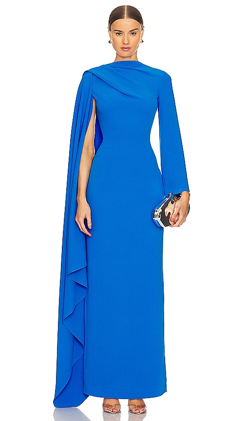 SOLACE London Lydia Maxi Dress in Blue