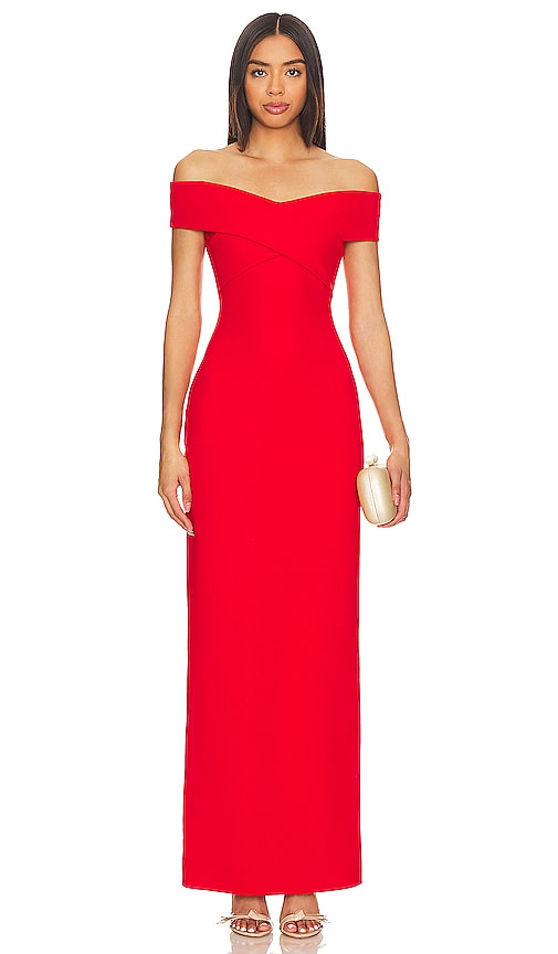 SOLACE London Ines Maxi Dress in Red