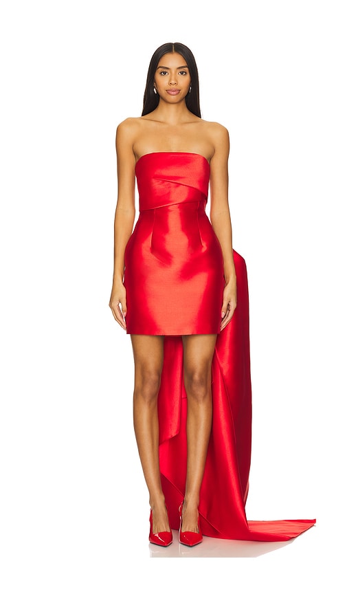 SOLACE LONDON Meyer トレーン ミニ ドレス 関税込み SOLACE London Meyer Mini Dress in Red | REVOLVE