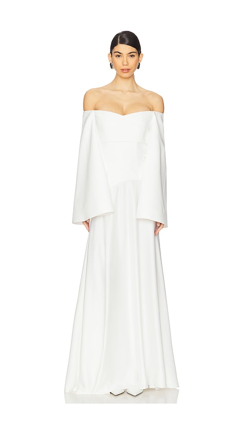 SOLACE London Rina Maxi Dress in Cream | REVOLVE