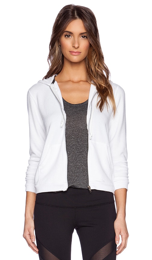 SOLOW Elbow Patch Hoodie in White | REVOLVE