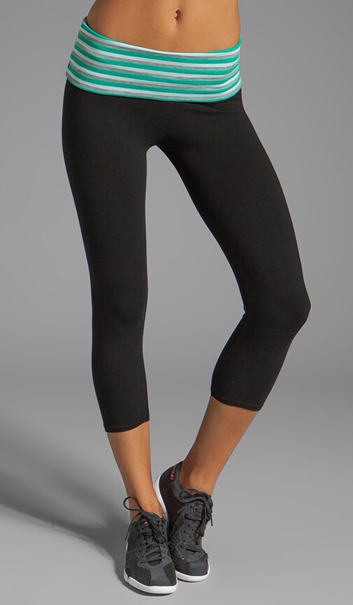 Stripe Fold Over Crop Legging