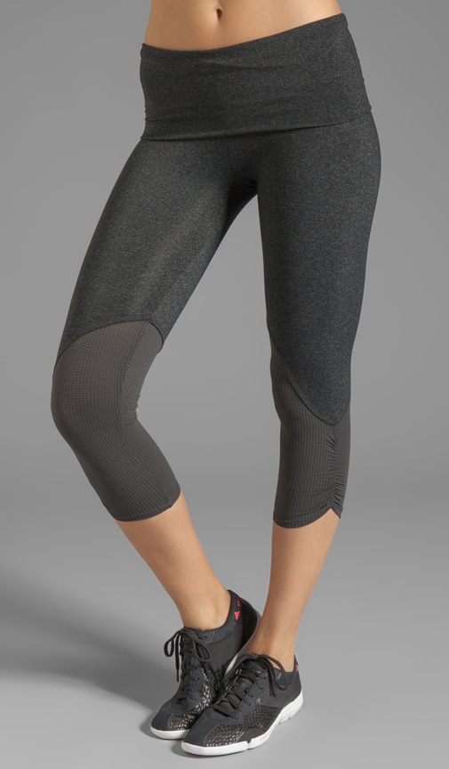Eclon Crop Legging with Tonal Mesh