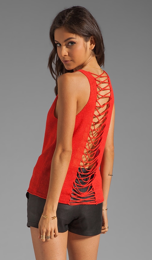 Laced Knit Cut Out Tank