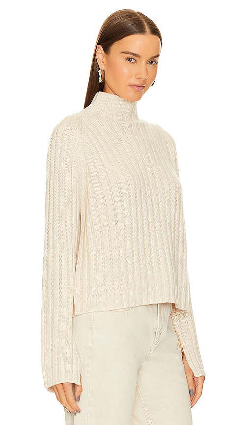 Shop Song Of Style Vianne Rib Mock Neck Sweater In Ivory