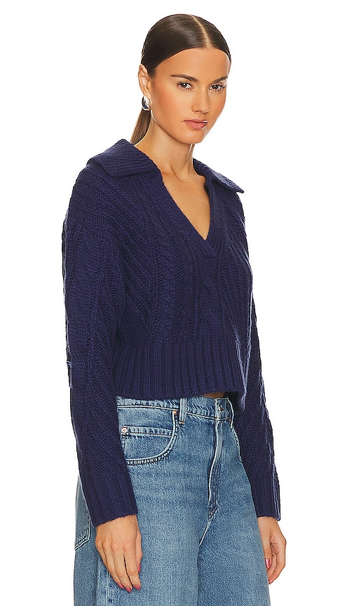Shop Song Of Style Galiena Cable Sweater In Dark Navy