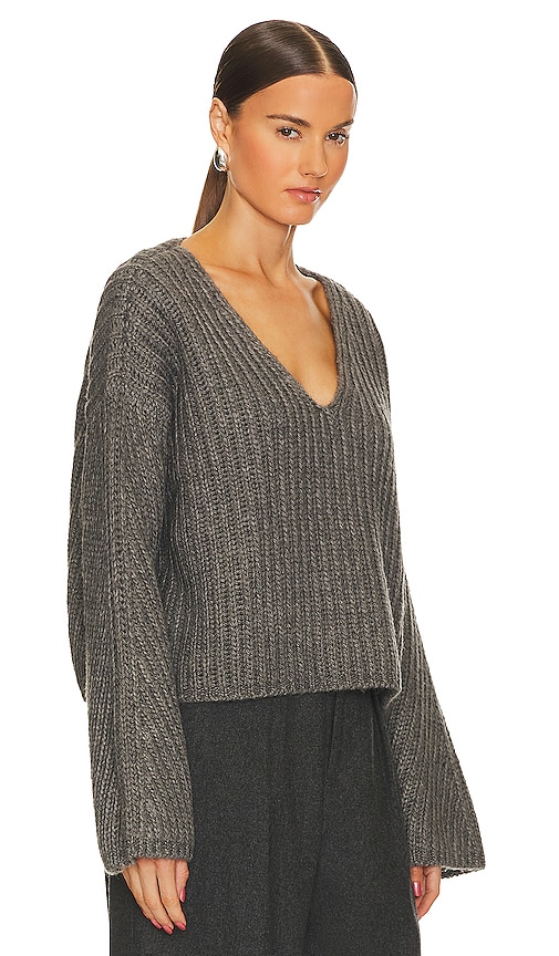 Shop Song Of Style Laken Sweater In Charcoal Grey