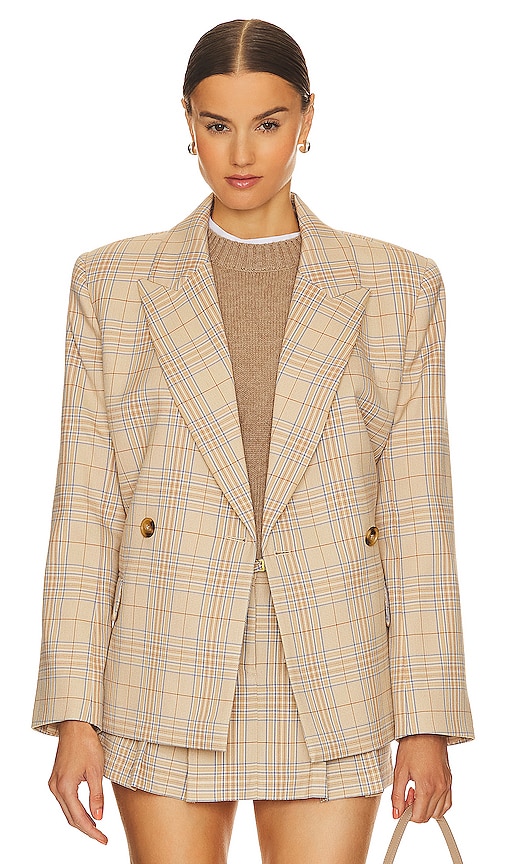 Song Of Style Ansley Blazer In Camel Multi Check